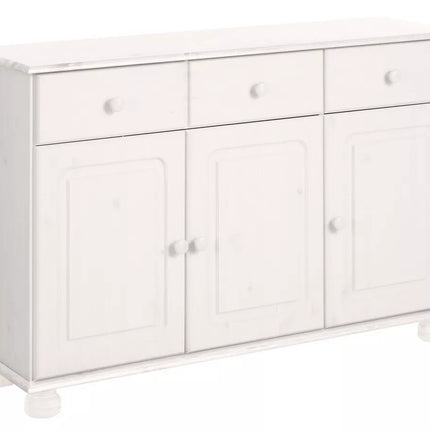 UNICORN Dresser wall unit rural modern dark brown white Width 120 cm Depth 34 cm Height 77 cm