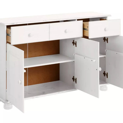 UNICORN Dresser wall unit rural modern dark brown white Width 120 cm Depth 34 cm Height 77 cm