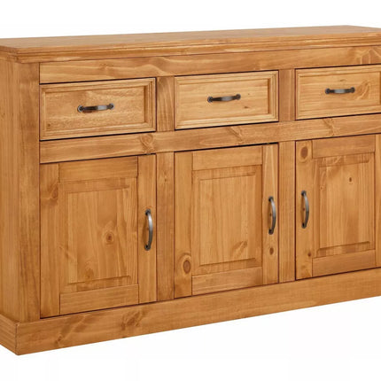 UNICORN Dresser wall unit country solid pine gray brown white Width 145 cm Depth 38 cm Height 87 cm
