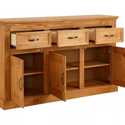 UNICORN Dresser wall unit country solid pine gray brown white Width 145 cm Depth 38 cm Height 87 cm