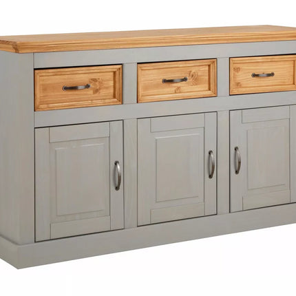 UNICORN Dresser wall unit country solid pine gray brown white Width 145 cm Depth 38 cm Height 87 cm