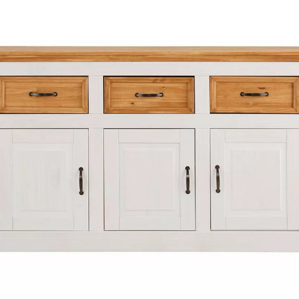 UNICORN Dresser wall unit country solid pine gray brown white Width 145 cm Depth 38 cm Height 87 cm