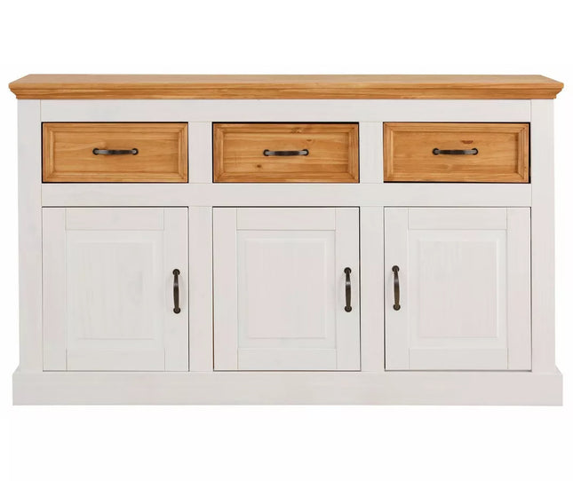UNICORN Dresser wall unit country solid pine gray brown white Width 145 cm Depth 38 cm Height 87 cm