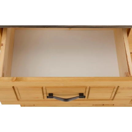UNICORN Dresser wall unit country solid brown white Width 148 cm Depth 37 cm Height 91 cm