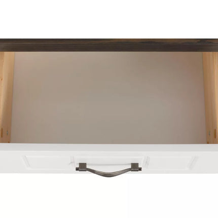 UNICORN Dresser wall unit country solid brown white Width 148 cm Depth 37 cm Height 91 cm