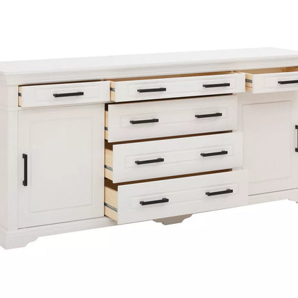 UNICORN Dresser wall unit country solid white Width 186 cm Depth 45 cm Height 84 cm