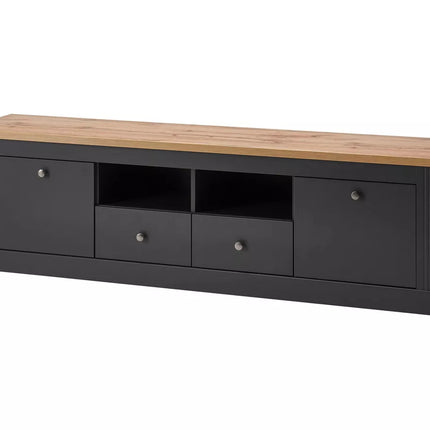 UNICORN TV furniture wall unit country white brown dark gray Width 180 cm Depth 41 cm Height 52 cm