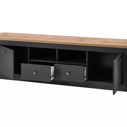 UNICORN TV furniture wall unit country white brown dark gray Width 180 cm Depth 41 cm Height 52 cm