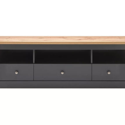 UNICORN TV furniture wall unit white brown dark gray country look Width 160 cm Depth 40 cm Height 52 cm