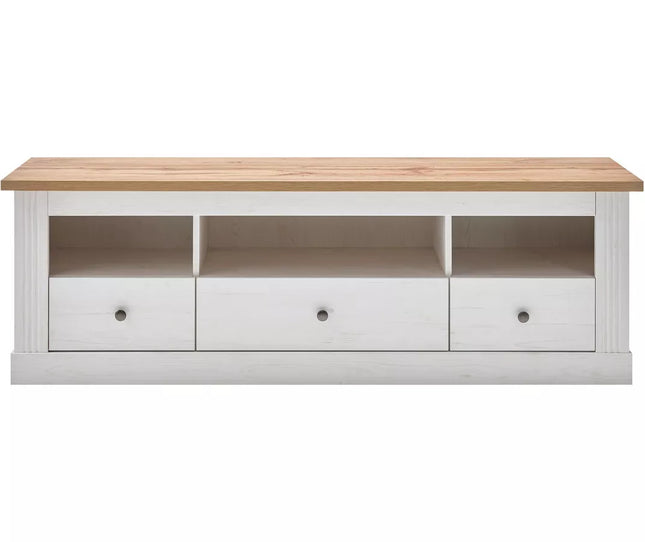 UNICORN TV furniture wall unit white brown dark gray country look Width 160 cm Depth 40 cm Height 52 cm