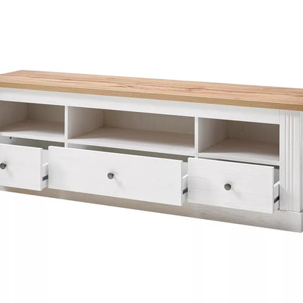 UNICORN TV furniture wall unit white brown dark gray country look Width 160 cm Depth 40 cm Height 52 cm