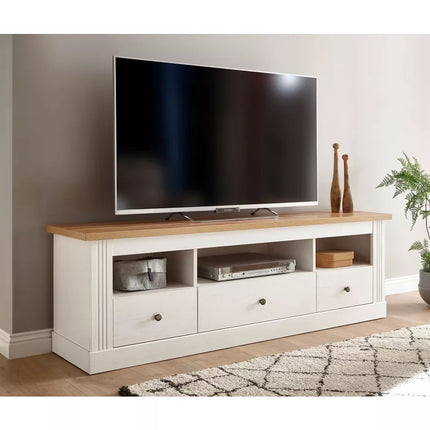 UNICORN TV furniture wall unit white brown dark gray country look Width 160 cm Depth 40 cm Height 52 cm