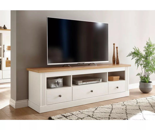 UNICORN TV furniture wall unit white brown dark gray country look Width 160 cm Depth 40 cm Height 52 cm