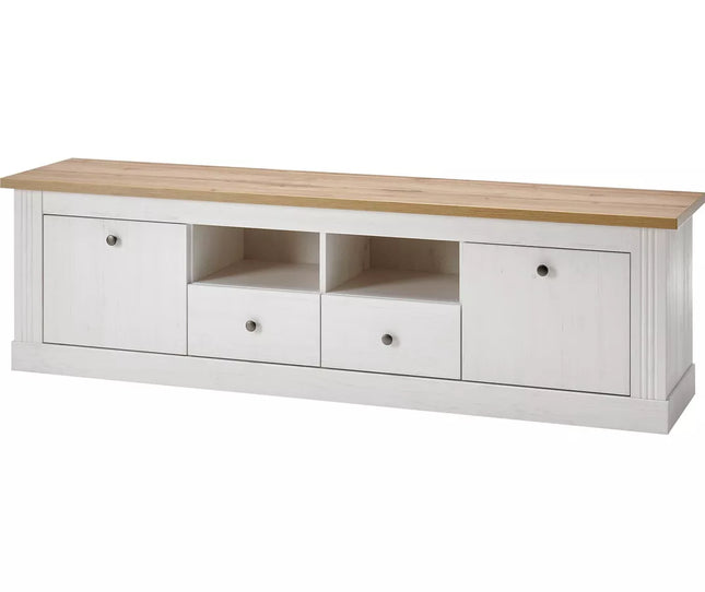 UNICORN TV furniture wall unit country white brown dark gray Width 180 cm Depth 41 cm Height 52 cm