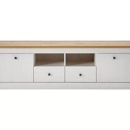 UNICORN TV furniture wall unit country white brown dark gray Width 180 cm Depth 41 cm Height 52 cm