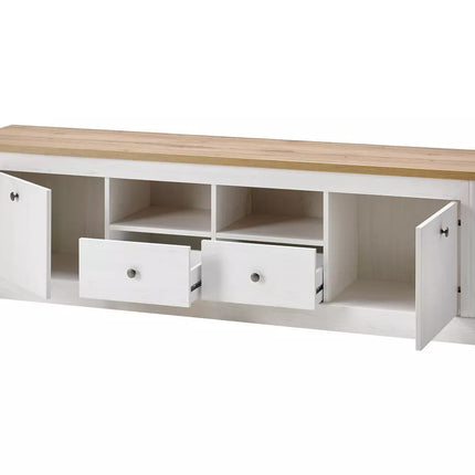 UNICORN TV furniture wall unit country white brown dark gray Width 180 cm Depth 41 cm Height 52 cm