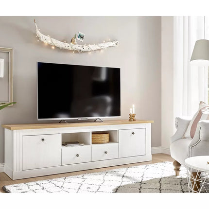 UNICORN TV furniture wall unit country white brown dark gray Width 180 cm Depth 41 cm Height 52 cm