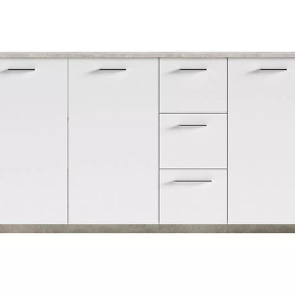 UNICORN Sideboard wall unit modern white gray Width 153 cm Depth 35 cm Height 83 cm