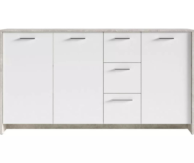 UNICORN Sideboard wall unit modern white gray Width 153 cm Depth 35 cm Height 83 cm