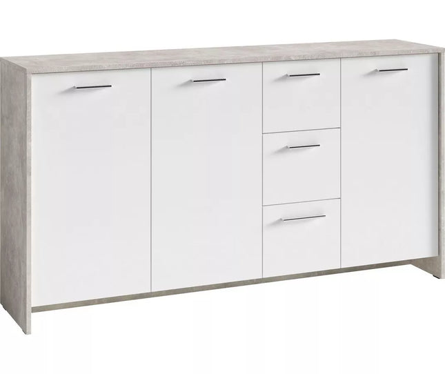 UNICORN Sideboard wall unit modern white gray Width 153 cm Depth 35 cm Height 83 cm