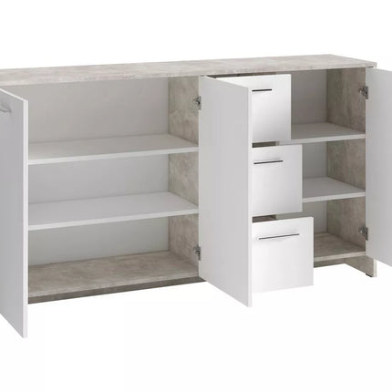 UNICORN Sideboard wall unit modern white gray Width 153 cm Depth 35 cm Height 83 cm