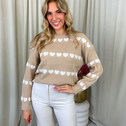UNICORN Women's sweater heart pattern beige m