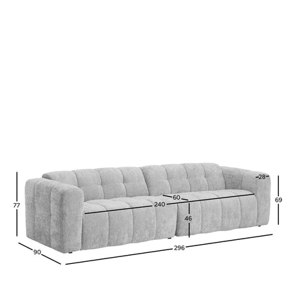 UNICORN Lina 4-seater sofa beige 296 x 95 x 77 cm