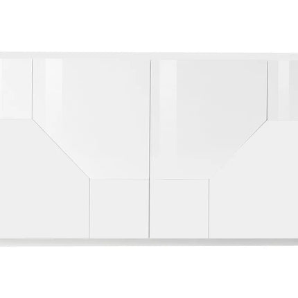 UNICORN Sideboard wall unit modern high-gloss white oak light brown matt dark gray Width 160 cm Depth 43 cm Height 86 cm