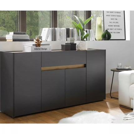 UNICORN Sideboard wall unit modern white anthracite gray Width 170 cm Depth 40 cm Height 84 cm