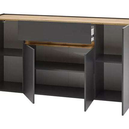 UNICORN Sideboard wall unit modern white anthracite gray Width 170 cm Depth 40 cm Height 84 cm