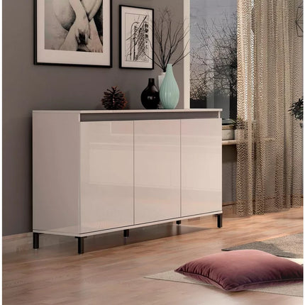 UNICORN Sideboard wall unit modern high-gloss white Width 138 cm Depth 40 cm Height 84 cm