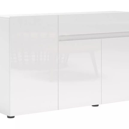 UNICORN TV furniture wall unit high-gloss white Width 135 cm Depth 38 cm Height 80 cm
