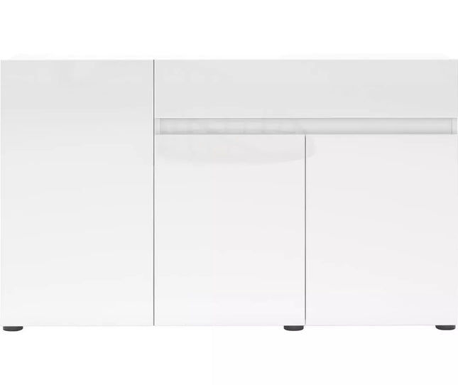UNICORN TV furniture wall unit high-gloss white Width 135 cm Depth 38 cm Height 80 cm
