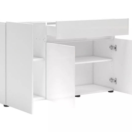 UNICORN TV furniture wall unit high-gloss white Width 135 cm Depth 38 cm Height 80 cm