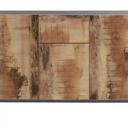 UNICORN Dresser wall unit rural modern high-gloss white brown Width 120 cm Depth 40 cm Height 82 cm