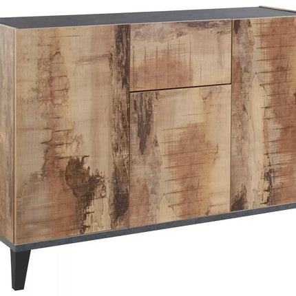 UNICORN Dresser wall unit rural modern high-gloss white brown Width 120 cm Depth 40 cm Height 82 cm