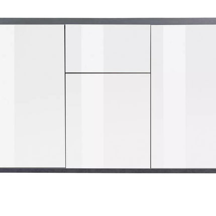 UNICORN Dresser wall unit rural modern high-gloss white brown Width 120 cm Depth 40 cm Height 82 cm