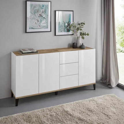 UNICORN Sideboard wall unit modern high-gloss white Width 160 cm Depth 40 cm Height 82 cm