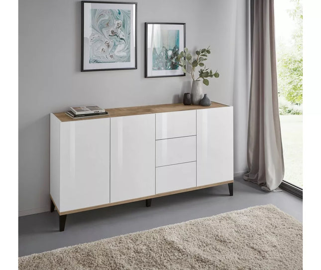 UNICORN Sideboard wall unit modern high-gloss white Width 160 cm Depth 40 cm Height 82 cm