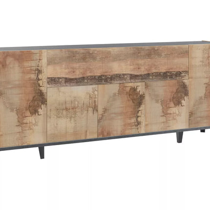 UNICORN Sideboard wall unit modern high-gloss white light brown dark gray Width 200 cm Depth 40 cm Height 82 cm
