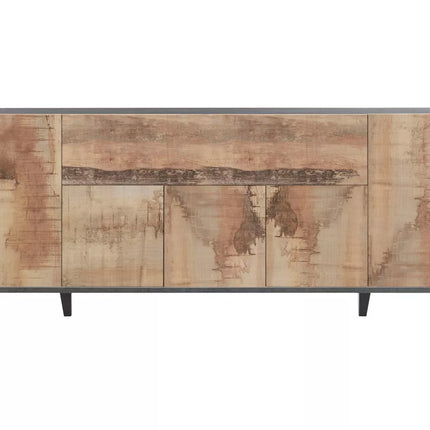 UNICORN Sideboard wall unit modern high-gloss white light brown dark gray Width 200 cm Depth 40 cm Height 82 cm