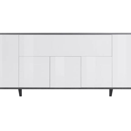 UNICORN Sideboard wall unit modern high-gloss white light brown dark gray Width 200 cm Depth 40 cm Height 82 cm