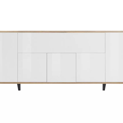 UNICORN Sideboard wall unit modern high-gloss white light brown dark gray Width 200 cm Depth 40 cm Height 82 cm