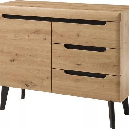 UNICORN Sideboard wall unit modern light brown wood look Width 107 cm Depth 40 cm Height 87 cm