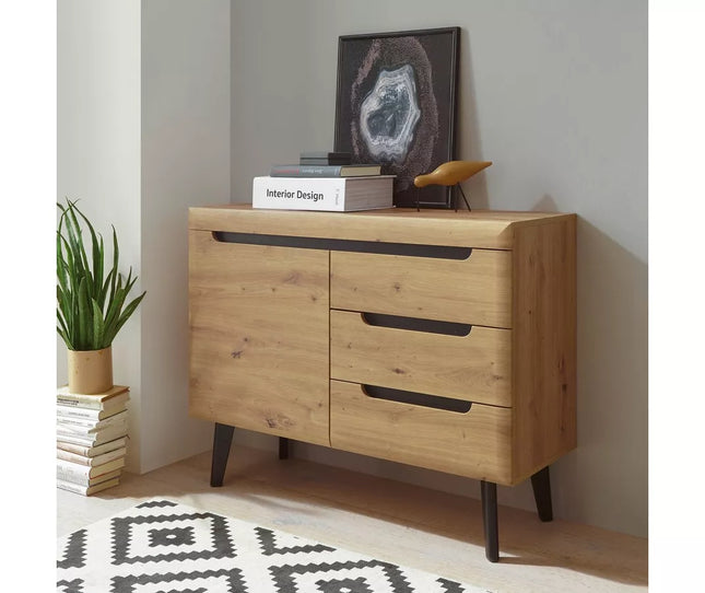 UNICORN Sideboard wall unit modern light brown wood look Width 107 cm Depth 40 cm Height 87 cm