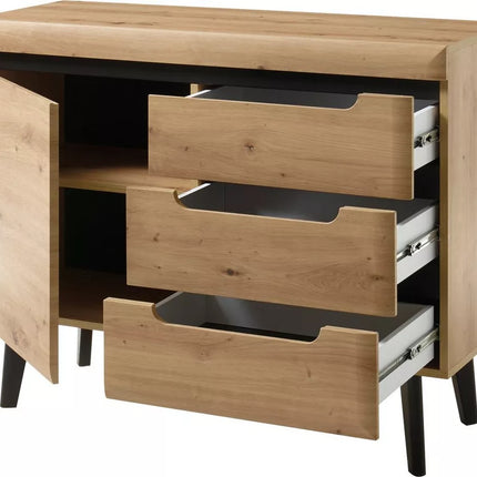 UNICORN Sideboard wall unit modern light brown wood look Width 107 cm Depth 40 cm Height 87 cm