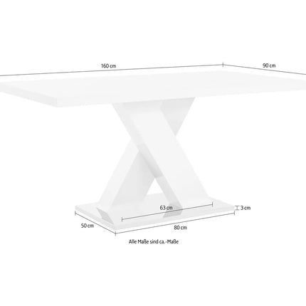 UNICORN Dining table color white Width 160 cm Depth 90 cm Height 76 cm