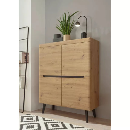 UNICORN Dresser wall unit rural modern oak light brown Width 107 cm Depth 40 cm Height 134 cm