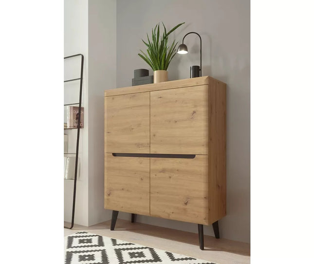 UNICORN Dresser wall unit rural modern oak light brown Width 107 cm Depth 40 cm Height 134 cm