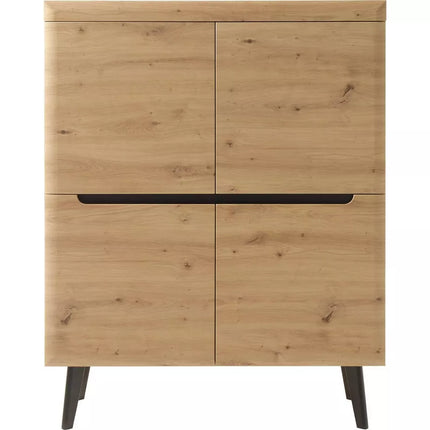 UNICORN Dresser wall unit rural modern oak light brown Width 107 cm Depth 40 cm Height 134 cm